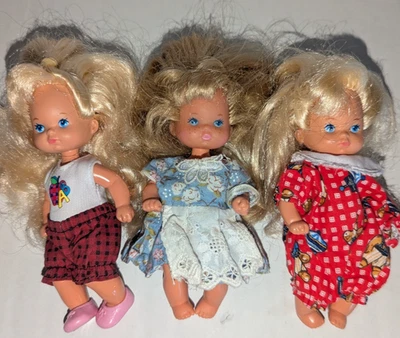 Vintage 1976 Mattel Happy Heart Family Baby Doll Lot of 3 sister girl dolls A12 - Image 1 of 3