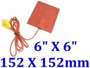 6" X 6" 152 X 152mm 90W 12V All Purpose Silicone Heater Pad Silicone Sponge 3M - Picture 1 of 12