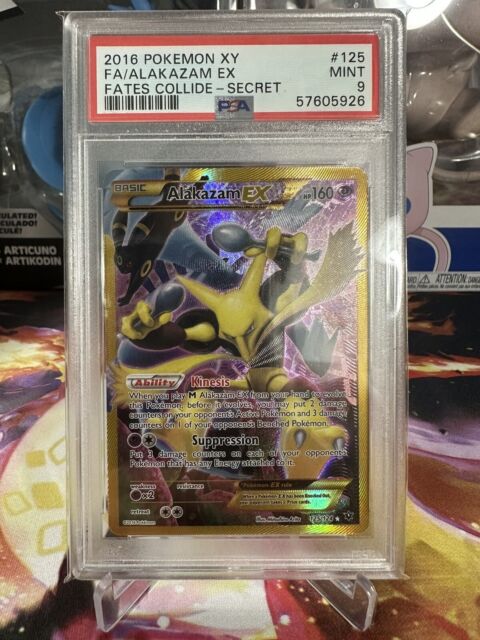 Alakazam EX 125/124 Secret Rare Fates Collide Pokemon Card Near Mint