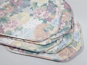 Set of 6 Fabric Placemats and 6 Napkins - Colourful Pastel Floral Pattern - Picture 1 of 10
