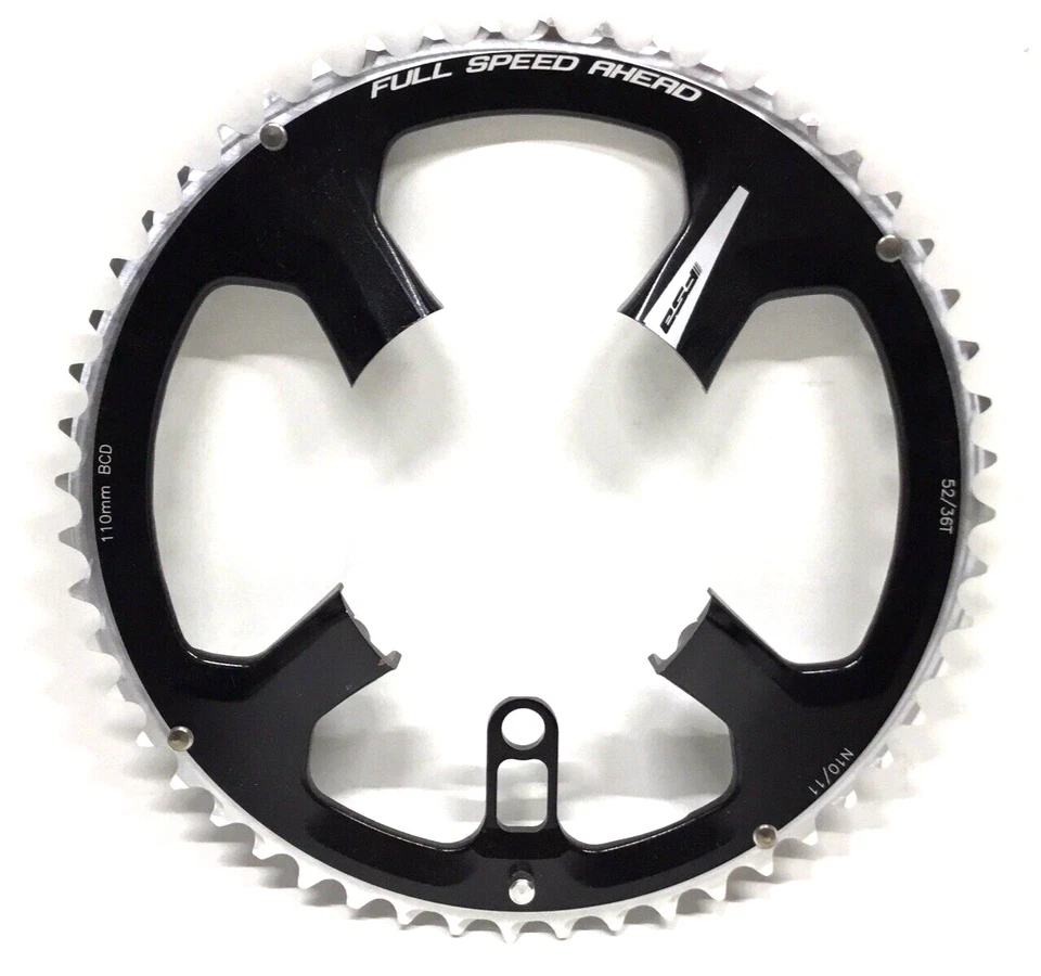 FSA K-Force ABS Alloy Chainring 52T 110BCD 5-Bolt 10-11 Speed Gray Decal WA426 - Image 1 of 4