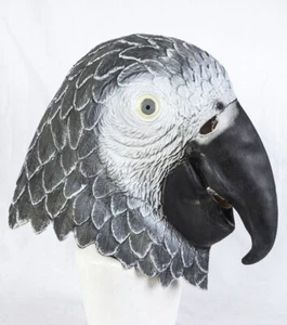 Graupapagei Maske Latex Tier Kostüm Halloween Vogel Kostüm - Bild 1 von 1