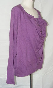Eileen Fisher NEW Size 1x Purple Cowl Neck Cardigan Organic Fair Trade Cotton - Picture 1 of 5