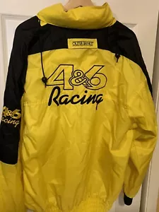 Vintage Outer Banks Mens Sz L 90’s Racing 4 & 6 Racing Jacket Yellow Black Read - Picture 1 of 9
