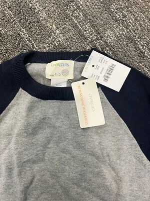 Suéter Crewcuts J Crew para niños azul marino y gris nuevo con etiquetas 4/5 Foto 1 de 4