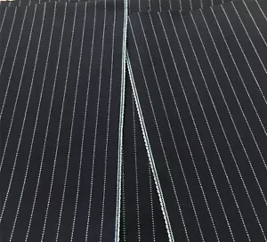 13.9oz Indigo Striped Selvedge Denim Fabric By The Yard For Jean Jacket Shirts - Picture 1 of 4