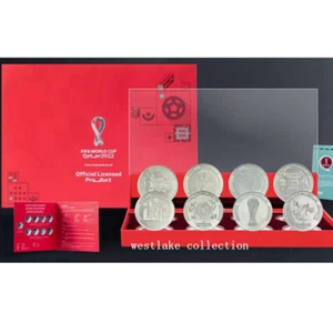 2022 Official authenti Qatar World Cup commemorative coin 8PCS Set UNC - Picture 1 of 6