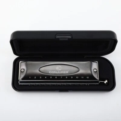 Хроматическая губная гармошка CONJURER тональность C 12 отверстий профессиональный орган для рта подарок - Изображение 1 из 4