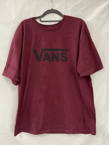 Vans Mens Maroon Cotton Pullover T-Shirt Top Size XL - Picture 1 of 14