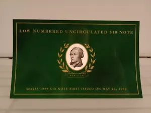 VINTAGE SERIES 1999 $10 DOLLAR BILL FEDERAL RESERVE NOTE LOW SERIAL NUMBER 3229! - Picture 1 of 3