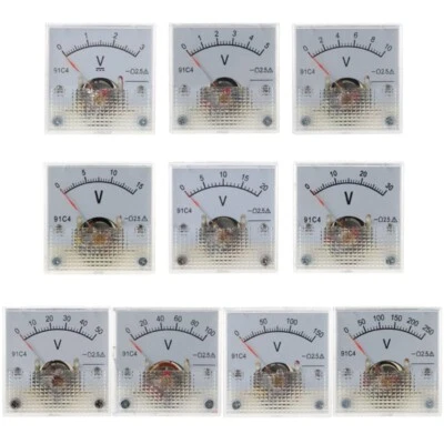 Analog Panel Volt Voltage Meter Voltmeter Gauge 3/5/10/15/20/30/50/100/150/250V - Image 1 of 4