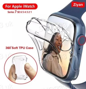 TPU Silicone Gel Case Thin Clear Cover For Apple I Watch Smart Watch 40mm 44mm - Zdjęcie 1 z 4