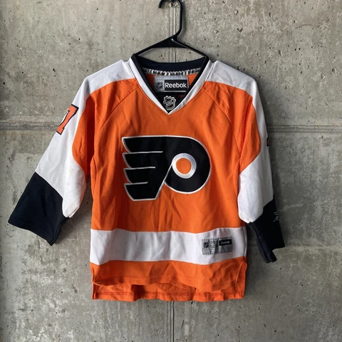 Youth Jeff Carter Philadelphia Flyers - SIZE Small/Medium -Orange Reebok Jersey Cover