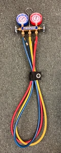Yellow Jacket Test And Charge Manifold - Date Code 2021 with hoses - Picture 1 of 2