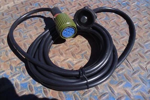 POWER CABLE NATO PLUG 14 FT WIRE CORD & 9 PIN PLUG / COLLAR MILITARY SURPLUS NEW - Picture 1 of 3