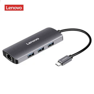 Lenovo HUB USB C to USB 3.0+Gigabit Ethernet Adapter For Apple Macbook Huawei - Picture 1 of 13