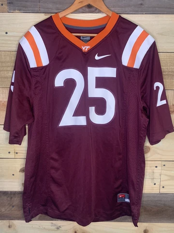 Nike Maroon Virginia Tech Replica Football Jersey #25 Large Cover