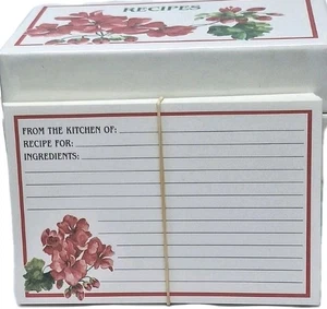 Recipe Box W/ 40 Blank Recipe Cards Floral Gibson Barbara Wilson - Picture 1 of 11