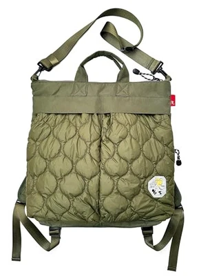 Bolso de Mano Peanuts Snoopy Esponjoso Acolchado Vertical 3 Vías Gran Capacidad Caqui Foto 1 de 4