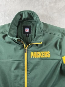 Green Bay Packers Jacket XL Green Full Zip Softshell Pockets Lined GIII NFL Read - Picture 1 of 22