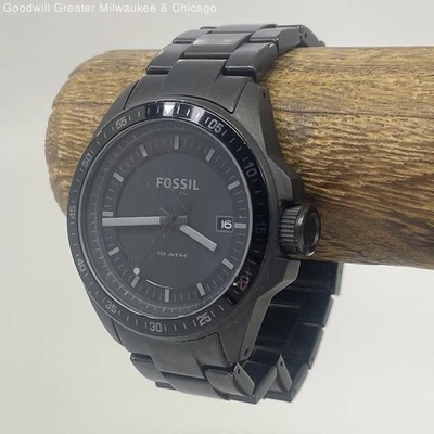 Fossil AM4373 Black On Black Diver Style Men's Watch 153.7g - Image 1 of 4