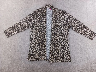 Suéter Vince Camuto Mujer 3X Beige Estampado Animal Frente Abierto Poliéster Spandex Foto 1 de 4