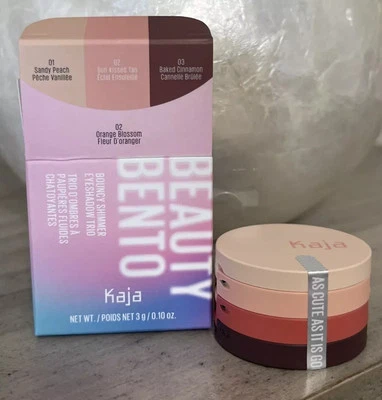 Kaja Beauty Bento Bouncy Shimmer Eyeshadow Trio ~ 02 Orange Blossom ~ EXP 2027 - Image 1 of 2