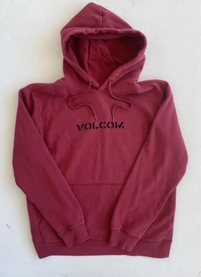 Vintage Y2K Volcom Center Logo Surf Skater Red Pullover Hoodie Men’s Medium  - Image 1 of 4