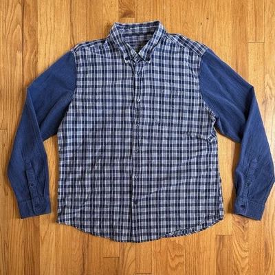 Jack Threads Long Sleeve Button Down Shirt Color Block Blue Plaid Mens XL Preppy - Image 1 of 4