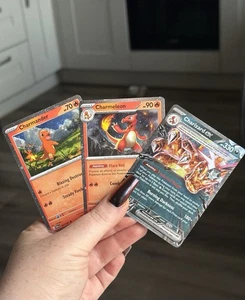 Charizard ex SVP 196 + PAF Cosmo Holo Charmander 007/091 Charmeleon 008/091 - Picture 1 of 7