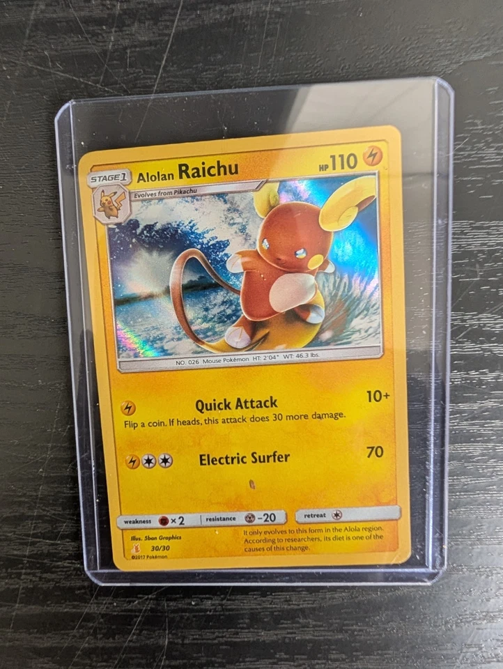 Alolan Raichu Holo Pokemon  Sun And Moon #30 2017.  NM Holographic 30/30 - Image 1 of 1