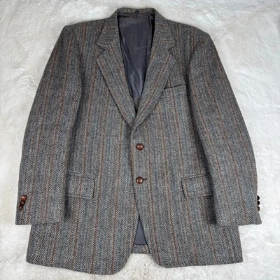 Vintage Harris Tweed Blazer Men's 44R Wool Sport Coat Jacket Multicolor Fall - Image 1 of 4
