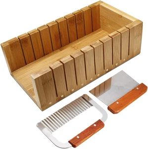 Wooden Soap Cutting Mold Loaf Cutter Mold with Stainless Steel Cutter Slicer - Picture 1 of 7