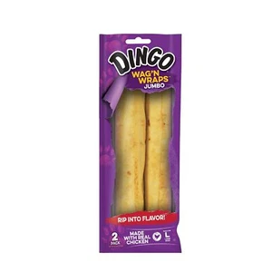 Wag'n Wraps Jumbo Rawhide for Large Dogs 2-Count - Picture 1 of 6