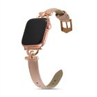 Leather Slim Watchband For Apple Watch Band Series 7 Se 6 5 4 3 2 1 Women Thin