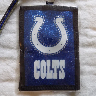 Indianapolis Colts Bling ID Lanyard With Key & Neck Release Zipper Compartment - Image 1 of 4