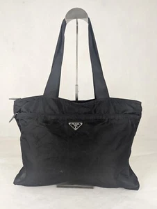 PRADA Milano Tessuto Nylon Lightweight Shopper Designer Tasche Black Charm BAG - Bild 1 von 17