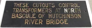 New Haven Railroad Hutchinson River Bridge Wood Sign From Tower or Substation - Picture 1 of 4