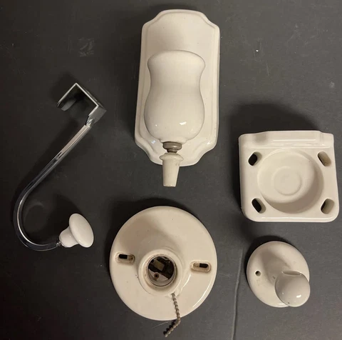 Vintage White Porcelain/ Ceramic Bathroom Fixtures Mid Century Modern Cover