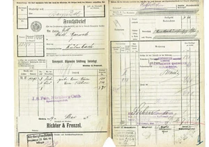 Frachtbrief 1915 Nürnberg EISENWAREN Frenzel & Richter; J. S. Fein Spedition #87 - Bild 1 von 2