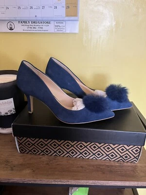 Zapatos CHARLES BY CHARLES DAVID para mujer Sadie Tacones Pump Piel Gamuza Azul Talla 8M Foto 1 de 4