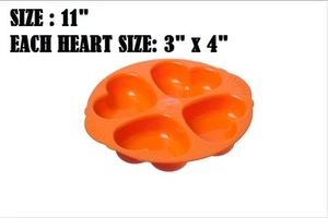 Molde de silicona para hornear pasteles - 4 corazones trébol naranja hierba molde para pasteles - Imagen 1 de 2