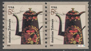 Scott 3612, the 5¢ Flag Coil from 2002, Used Plate Number Pair - WAG - Picture 1 of 1