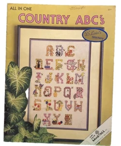 Leisure Arts Cross Stitch Pattern COUNTRY ABCs Designs Letters Numbers Quilting - Picture 1 of 3