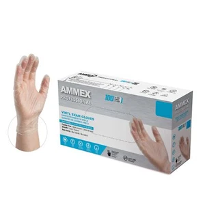 AMMEX Clear Vinyl Disposable Exam/Medical Gloves, 3 Mil, Latex-Free, Food-Safe - Picture 1 of 41