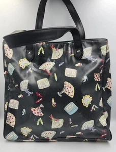 Woman’s LULU by Lulu Guinness Black London Print Hand Bag Purse Tote - Picture 1 of 6