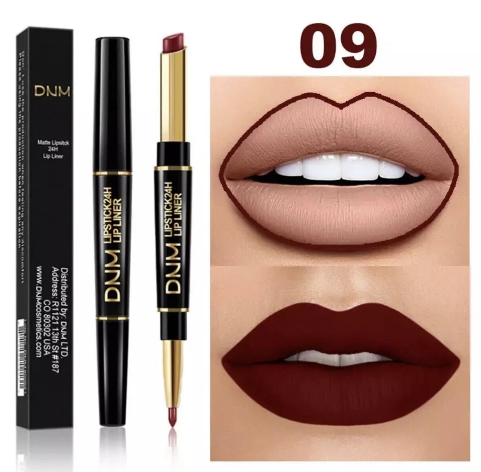 New 2 IN 1 Matte Lip Liner Waterproof Lipstick & Lip Liner Pencil Cosmetics - Image 1 of 1