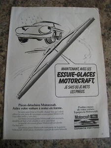 MOTORCRAFT FORD WINDSREEN WIPERS FRENCH LANGUAGE ADVERT A4 FILE 48 - Picture 1 of 1