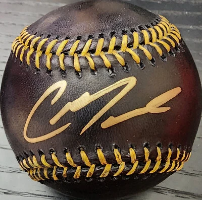 Christian Moore Autographed Rawlings Black OMLB Baseball Beckett Witnessed COA - Image 1 of 4
