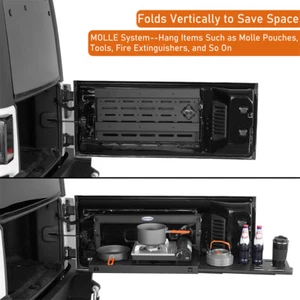 Mesa de puerta trasera plegable de acero estante de utensilios de cocina de carga para Jeep Wrangler JK 15-18 - Imagen 1 de 18